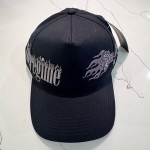 Civil Regime Black Cap with Flame Embroidery